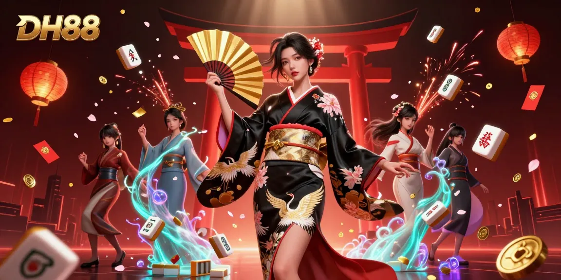 Experience gaming excitement at DH88 with elegant characters and festive elements in action.