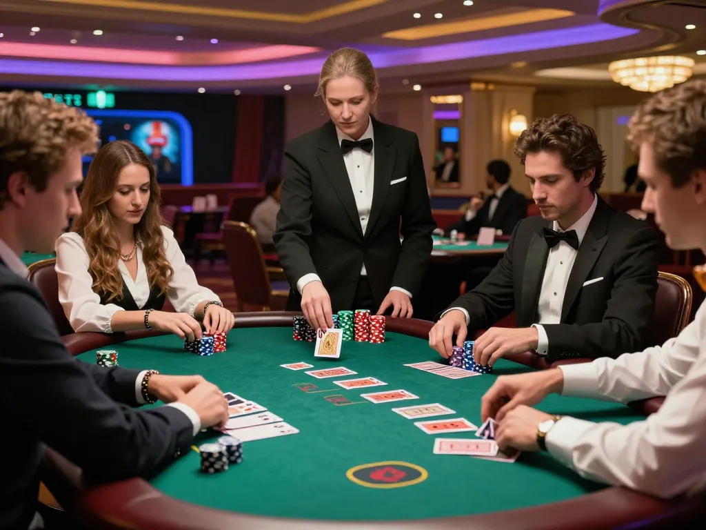 Players engage at a live blackjack table, experiencing the excitement of sc88 betting.