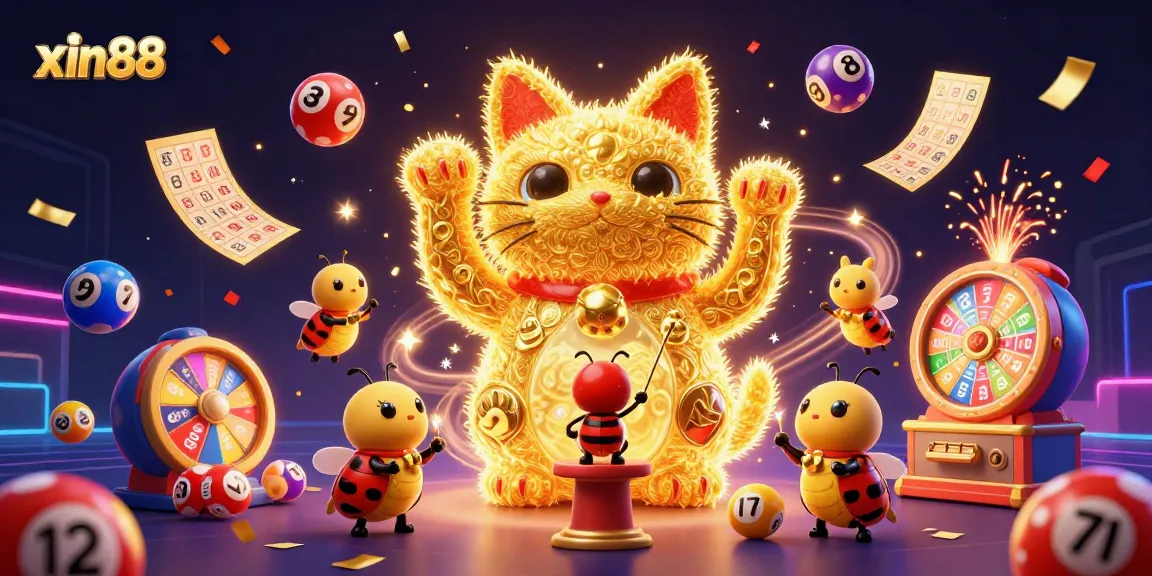 Experience thrilling moments with xin88 as energetic fireflies and a lucky cat animate the casino world.