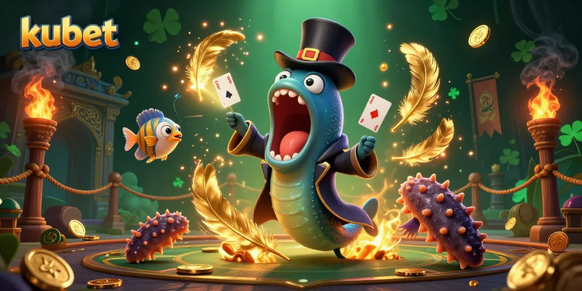 Kubet's bioluminescent eel magics winning cards in a vibrant undersea betting scene