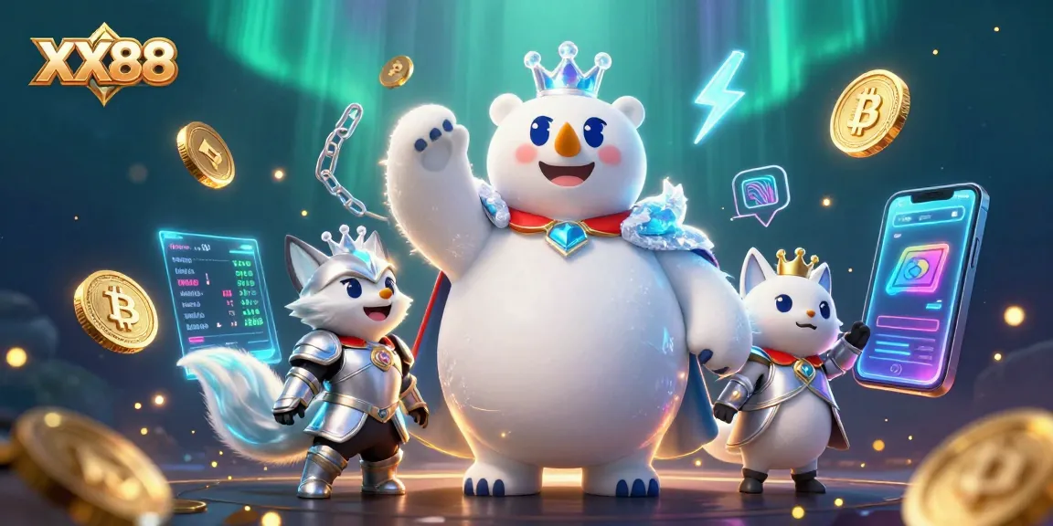 Experience the thrill of XX88 with a dazzling casino scene showcasing unique characters and vibrant game elements.