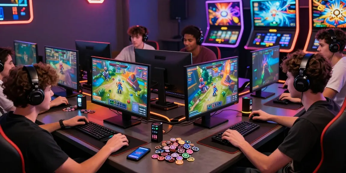 Exciting gaming scene with players enjoying depo pulsa 10k tanpa potongan slots in vibrant atmosphere.