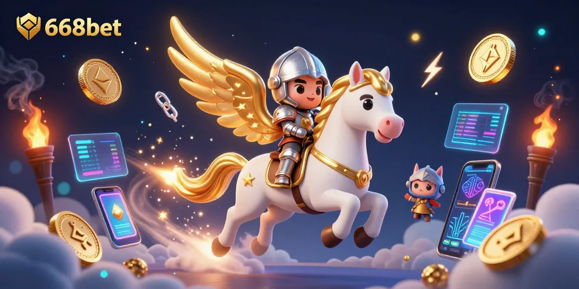 Engage with thrilling gameplay at 668bet featuring celestial elements, crypto coins, and action-packed visuals.