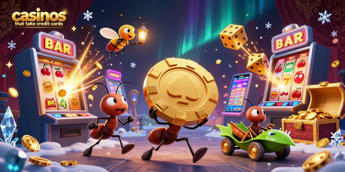 Experience the excitement of casinos that take credit cards with our vibrant illustration, showcasing a thrilling heist scene.