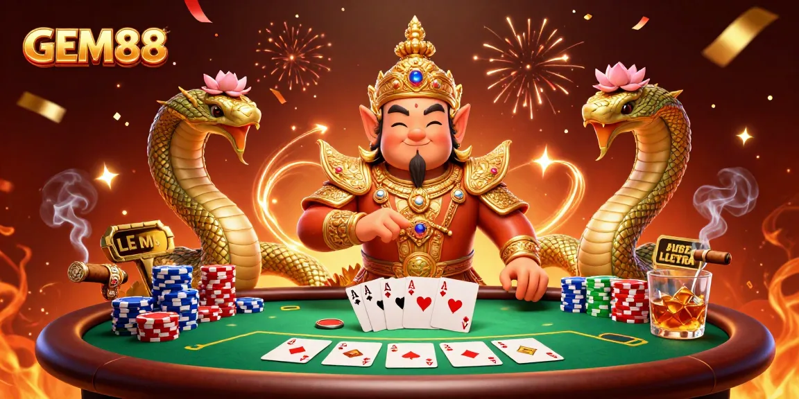 Experience thrilling moments at GEM88 with dazzling poker scenes and colorful characters.