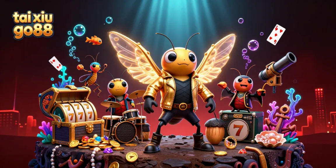 Play tai xiu go88 with a lively 3D illustration showcasing the excitement of casino gaming.