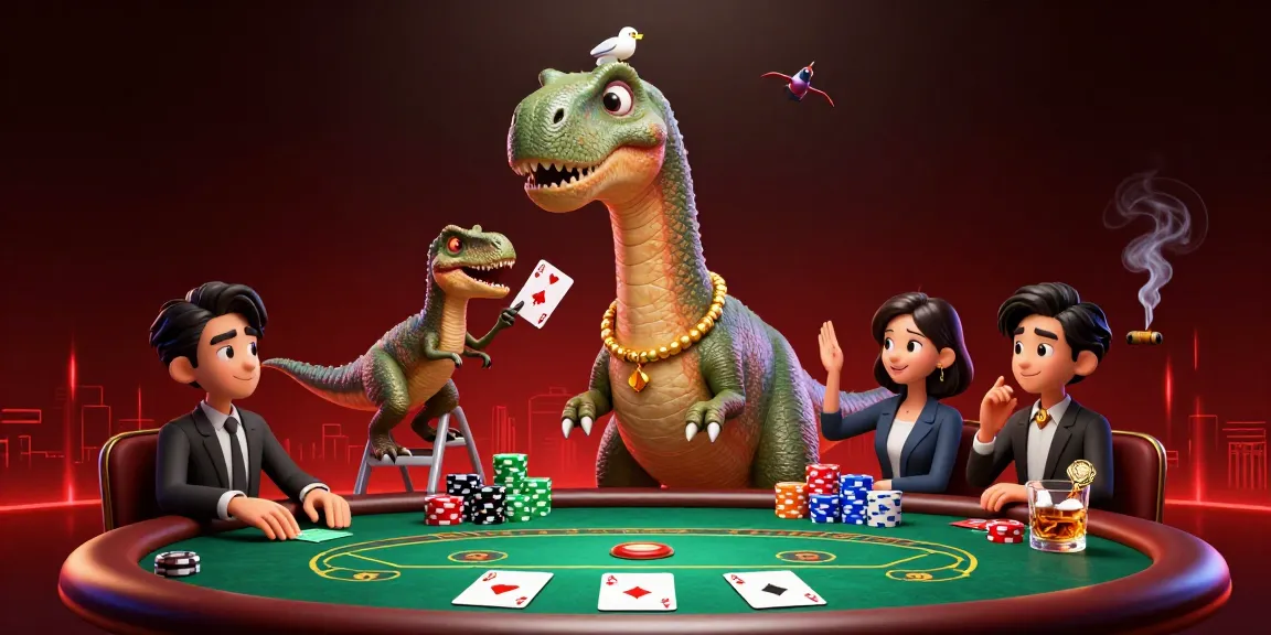 Engage in thrilling poker action with XX88’s vibrant 캐시no scene featuring a cartoon brontosaurus and clever raptor