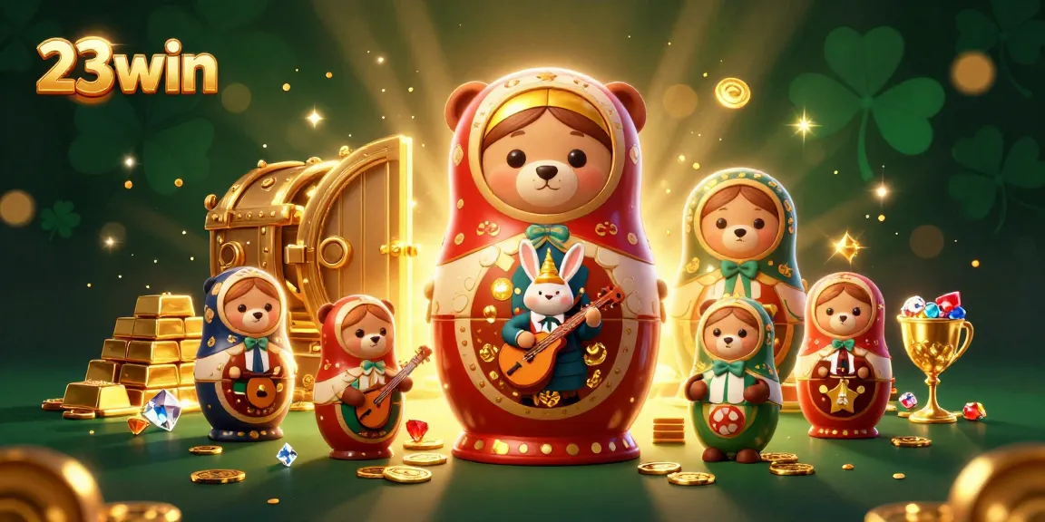 Experience excitement with 23win's vibrant casino scene featuring engaging characters and rich details.
