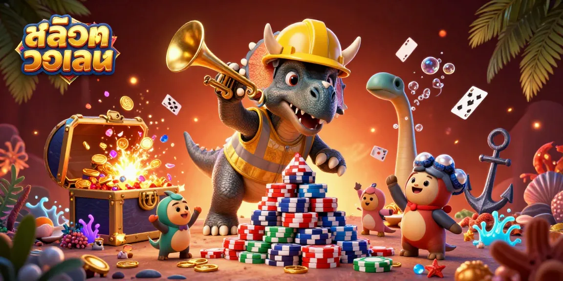 Experience the thrill of สล็อตวอเลท with vibrant illustrations of dynamic casino scenes featuring colorful characters and gaming elements.
