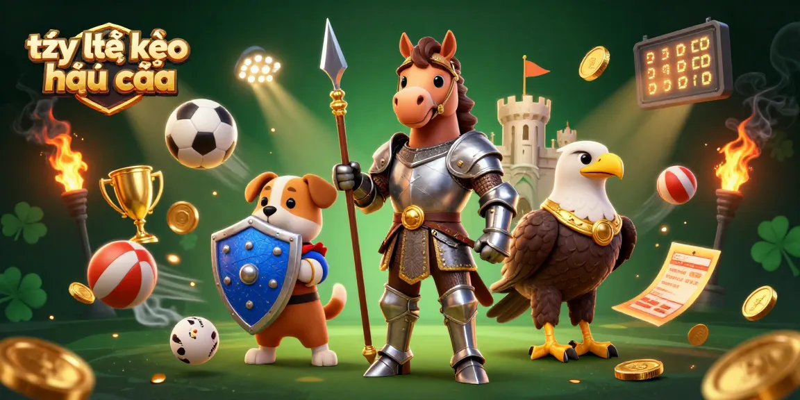 Engage in thrilling sports betting with tỷ lệ kèo nhà cái showcasing knights, sports elements, and rich visuals.
