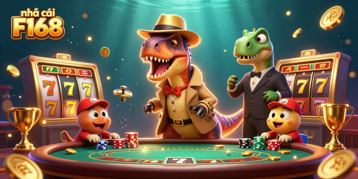 Engage in thrilling gameplay at nhà cái F168 with vibrant 3D illustration of a vibrant casino scene.