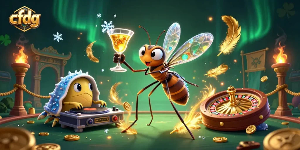 Experience thrilling casino action with cfdg's dynamic gaming characters in an electrifying scene.