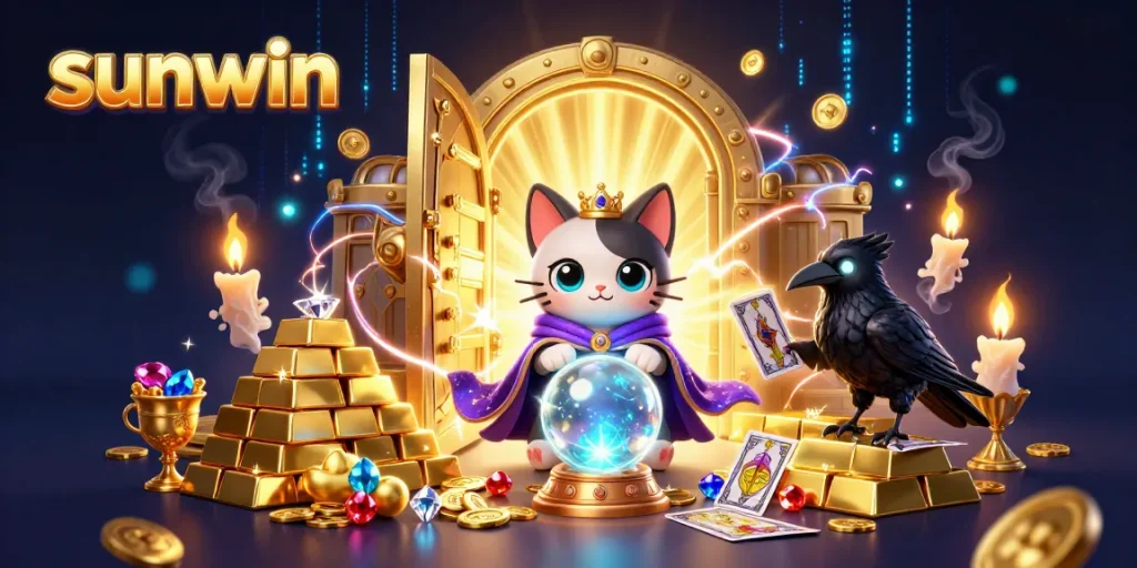 Experience sunwin's magical casino world with vibrant characters and sparkling treasures.