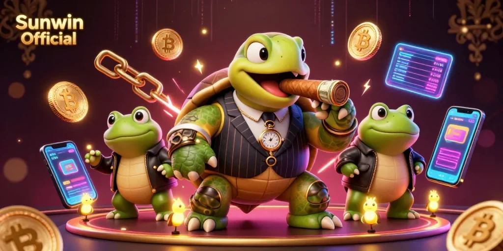 Engage with Sunwin Official's vibrant online casino scene featuring unique characters and electrifying game elements.