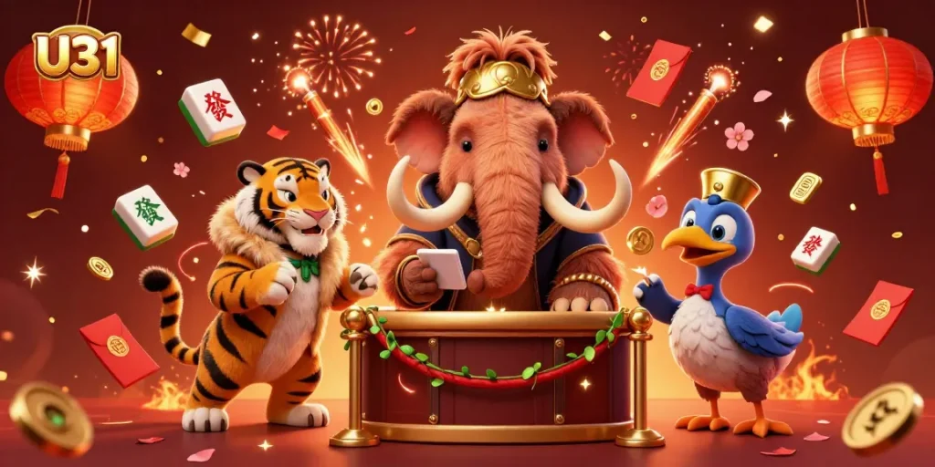 Experience the excitement at U31 casino with vibrant characters and rich casino elements.