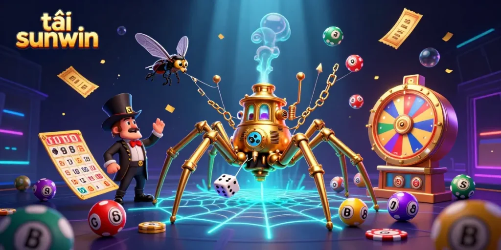 Experience thrilling gameplay with tải sunwin in this vibrant, 3D-stylized gambling scene.