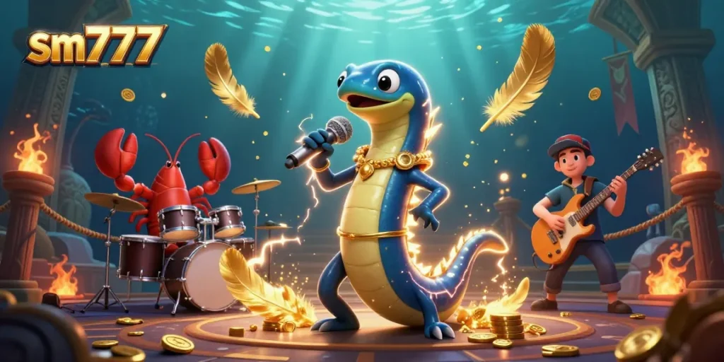 Experience excitement at sm777's underwater casino with vibrant characters and dynamic gaming elements.